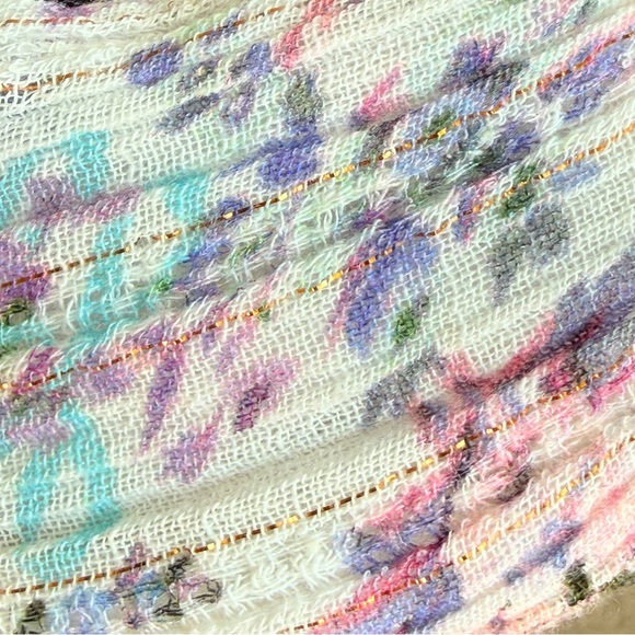 Lele Sadoughi X LoveShackFancy Printed Veronica Bow Headband in Positano Blue